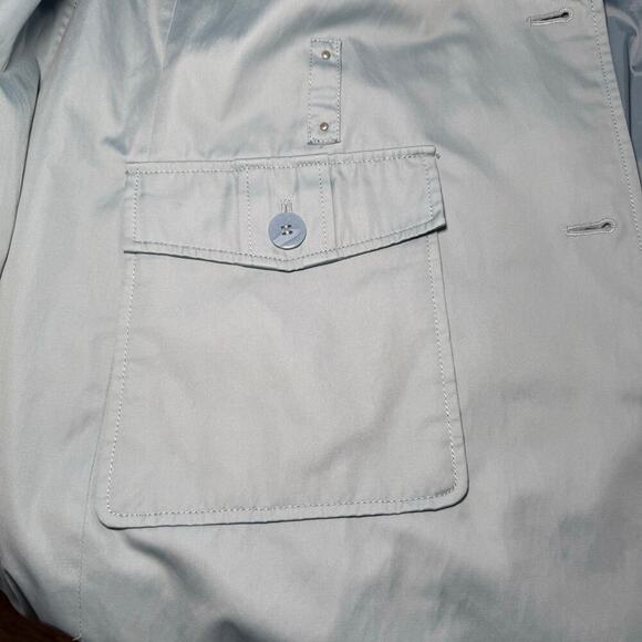 Fitz-Wright Vintage Belted Button Front Trench Coat Light Blue Women Size M - Picture 13 of 16